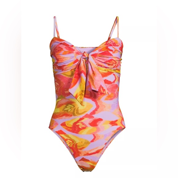 FARM RIO PAINTED FISHES BANDEAU ONE PIECE - Picture 3 of 13